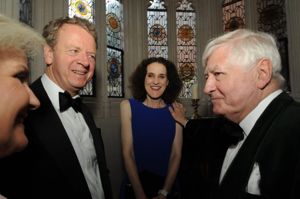 DR CHRISTOPHER MORAN CROSBY MORAN HALL INSIDE WITH SIR ALISTER JACK LADY JACK AND THERESA VILLIERS