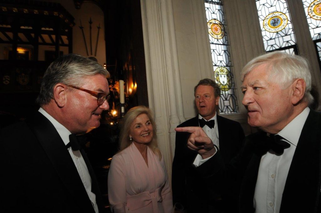 DR CHRISTOPHER MORAN CROSBY MORAN HALL INSIDE WITH SIR JULIAN KING AND SIR ALISTER JACK AND LADY JACK